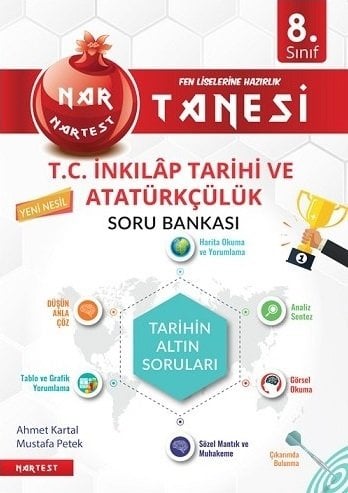 Nartest 8. Sınıf TC İnkilap Tarihi ve Atatürkçülük Nar Tanesi Soru Bankası Nartest Yayınları