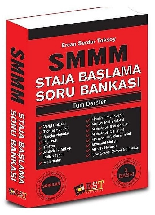 EST Yayınları SMMM Staja Başlama Soru Bankası - Ercan Serdar Toksoy 3. Baskı EST Yayınları