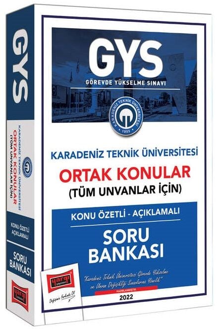 Yargı 2022 GYS Karadeniz Teknik Üniversitesi Tüm Ünvanlar İçin Ortak Konular Konu Özetli Soru Bankası Görevde Yükselme Yargı Yayınları