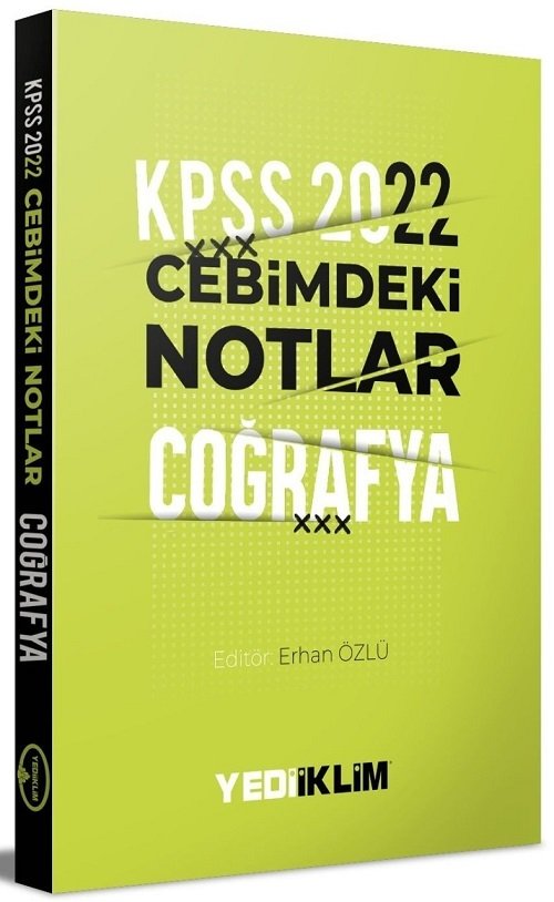 Yediiklim 2022 KPSS Coğrafya Cebimdeki Notlar Cep Kitabı Yediiklim Yayınları