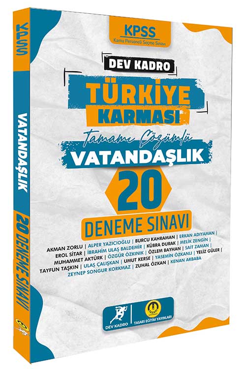 Tasarı Dev Kadro KPSS Vatandaşlık Dev Kadro Türkiye Karması 20 Deneme Çözümlü Tasarı Yayınları