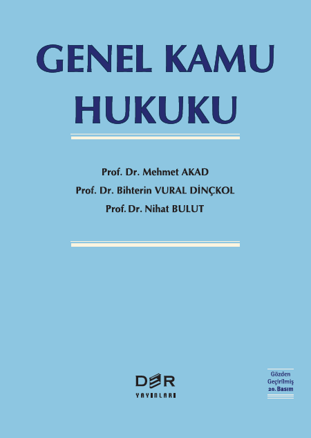 Der Yayınları Genel Kamu Hukuku 20. Baskı - Mehmet Akad Der Yayınları