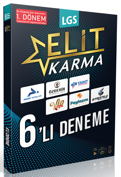 Paraf 8. Sınıf LGS Tüm Dersler 1. Dönem Elit Karma 6 lı Deneme Video Çözümlü Paraf Yayınları