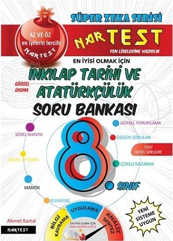 Nartest 8. Sınıf TC İnkilap Tarihi ve Atatürkçülük Süper Zeka Soru Bankası Nartest Yayınları