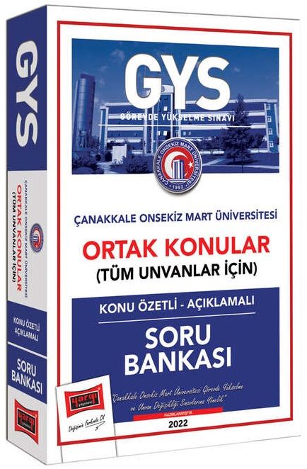 Yargı 2022 GYS Çanakkale Üniversitesi Tüm Ünvanlar İçin Ortak Konular Konu Özetli Soru Bankası Görevde Yükselme Yargı Yayınları