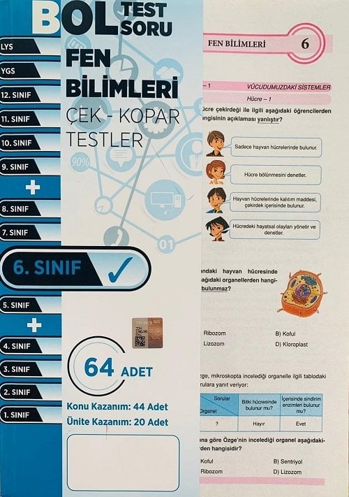 Pergel 6. Sınıf Fen Bilimleri 64 Yaprak Test Pergel Yayınları