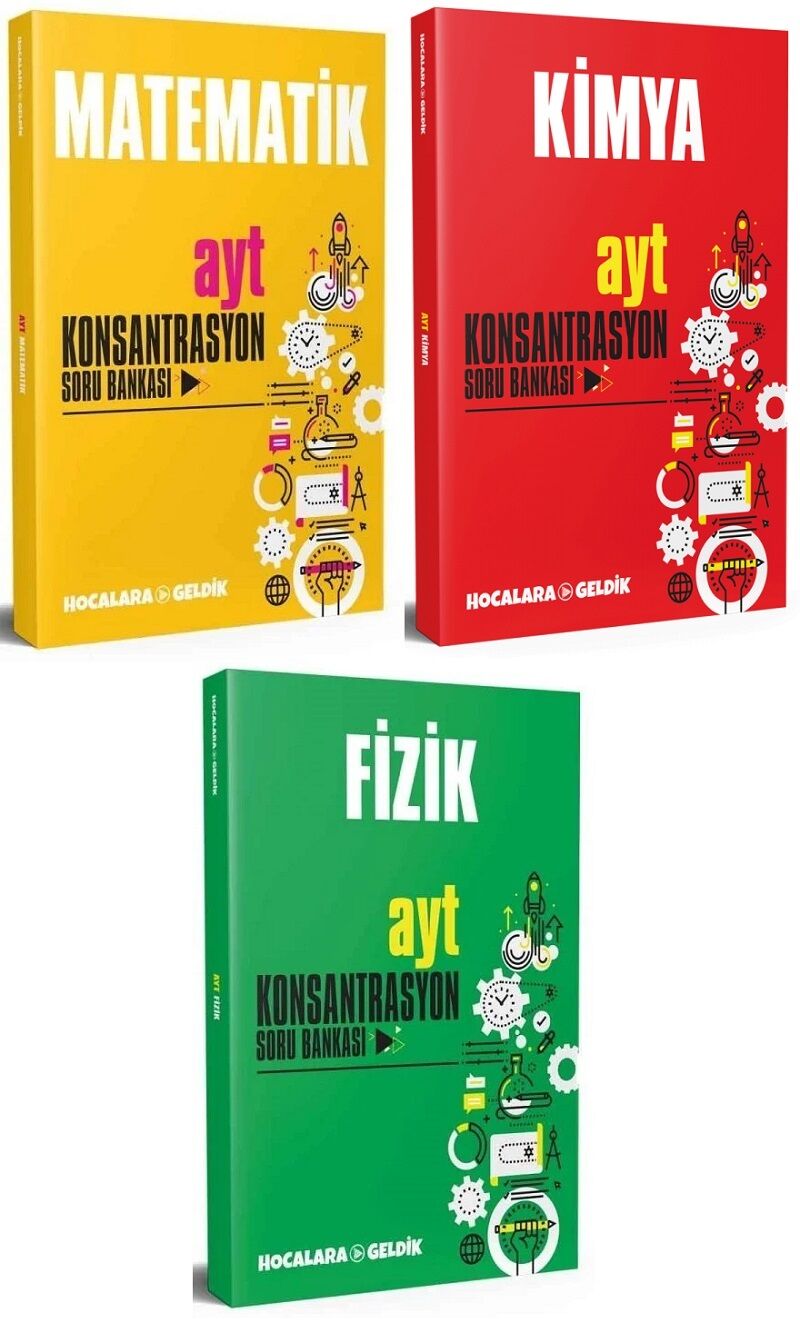 SÜPER FİYAT - Hocalara Geldik YKS AYT Matematik+Fizik+Kimya Konsantrasyon Soru Bankası 3 lü Set Hocalara Geldik Yayınları