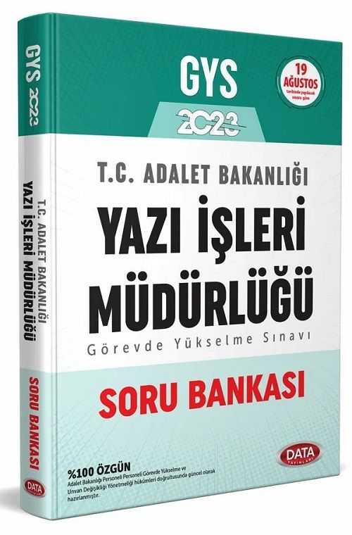 SÜPER FİYAT - Data 2023 GYS Adalet Bakanlığı Yazı İşleri Müdürlüğü Soru Bankası Görevde Yükselme Data Yayınları