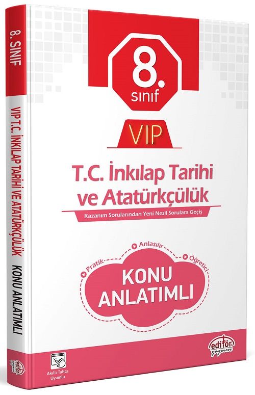 Editör 8. Sınıf VIP TC İnkılap Tarihi ve Atatürkçülük Konu Anlatımı Editör Yayınları