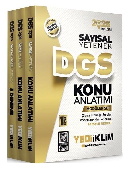 Yediiklim 2025 DGS Prestij Konu Anlatımlı Modüler Set Yediiklim Yayınları