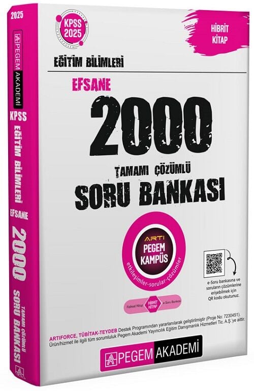 Pegem 2025 KPSS Eğitim Bilimleri EFSANE 2000 Soru Bankası Çözümlü Pegem Akademi Yayınları