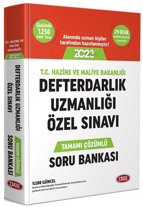 SÜPER FİYAT - Data 2023 Hazine ve Maliye Bakanlığı Defterdarlık Uzmanlığı Sınavı Soru Bankası Data Yayınları