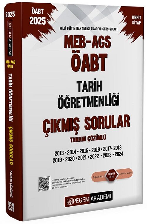 Pegem 2025 ÖABT MEB-AGS Tarih Öğretmenliği Çıkmış Sorular Çözümlü Pegem Yayınları