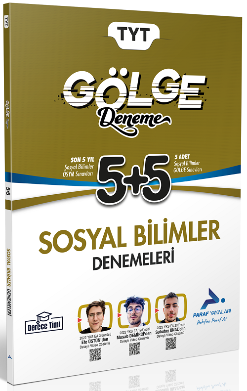 Paraf YKS TYT Sosyal Bilimler Gölge 5+5 Deneme Paraf Yayınları