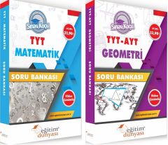 SÜPER FİYAT - Eğitim Dünyası YKS TYT AYT Matematik+Geometri Sınav Koçu Soru Bankası 2 li Set Eğitim Dünyası Yayınları