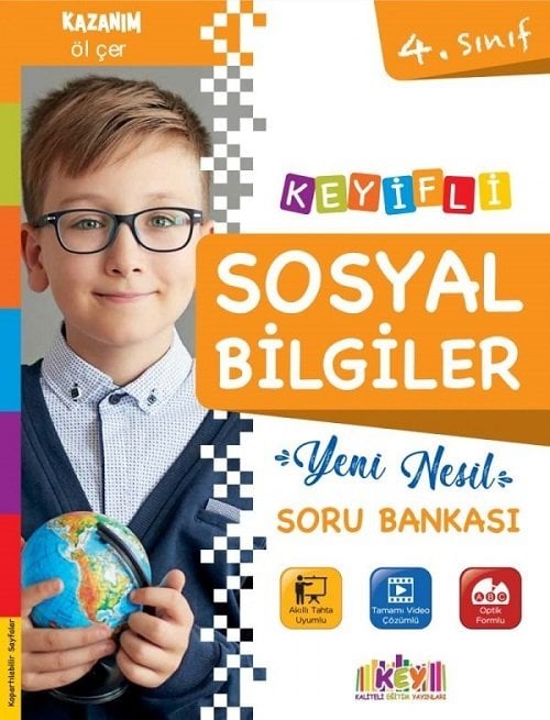 KEY Yayınları 4. Sınıf Keyifli Sosyal Bilgiler Yeni Nesil Soru Bankası Video Çözümlü KEY Yayınları