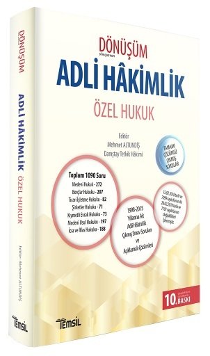 Temsil DÖNÜŞÜM Adli Hakimlik Özel Hukuk Çıkmış Sorular Çözümlü Temsil Yayınları