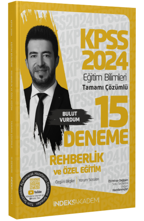 SÜPER FİYAT - İndeks Akademi 2024 KPSS Eğitim Bilimleri Rehberlik ve Özel Eğitim 15 Deneme Çözümlü - Bulut Vurdum İndeks Akademi Yayıncılık