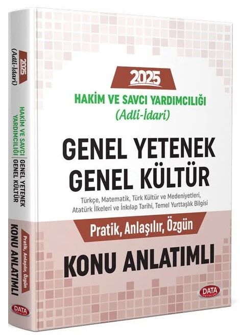 Data 2025 Adli İdari Hakim ve Savcı Yardımcılığı Genel Yetenek Genel Kültür MECELLE Konu Anlatımlı Data Yayınları