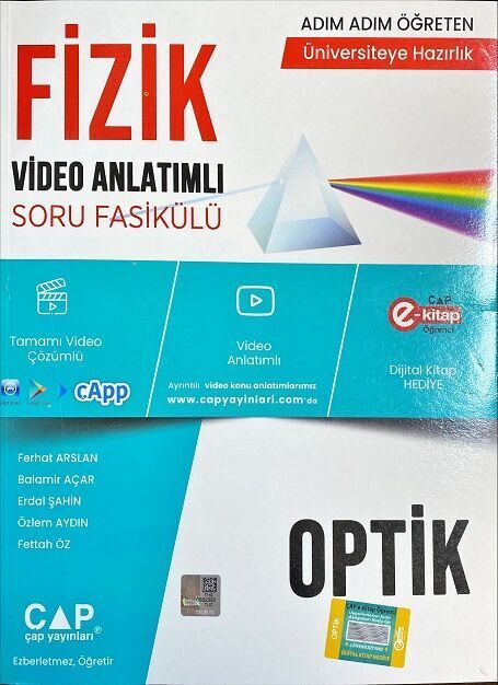 Çap Yayınları YKS TYT AYT Fizik Optik Konu Anlatımlı Soru Bankası Çap Yayınları