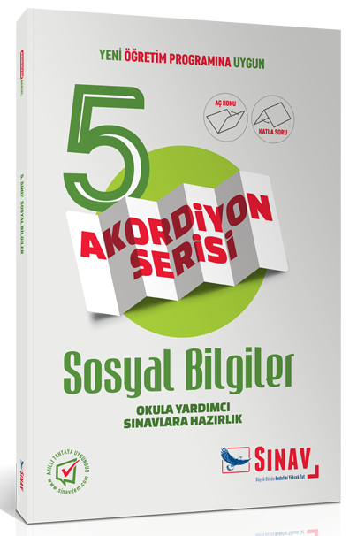 SÜPER FİYAT - Sınav 5. Sınıf Akordiyon Sosyal Bilgiler Aç Konu Katla Soru Sınav Yayınları