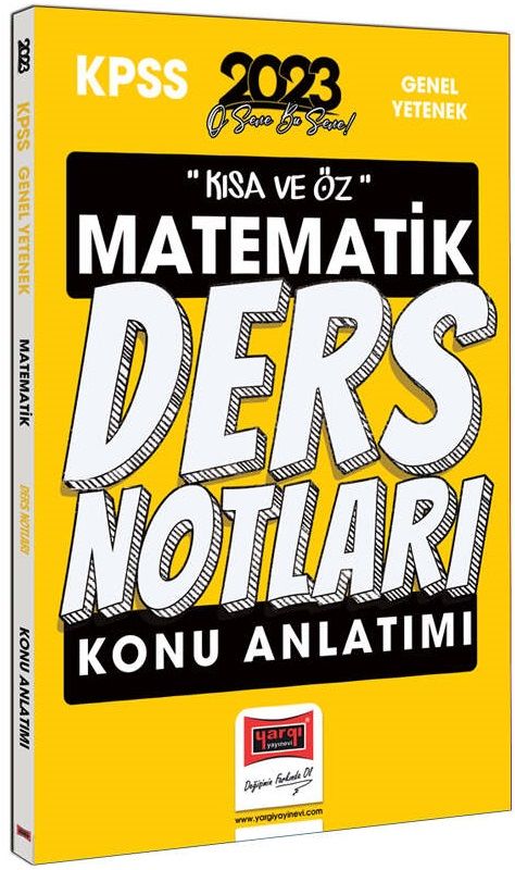 Yargı 2023 KPSS Matematik Kısa ve Öz Ders Notları Konu Anlatımı Yargı Yayınları