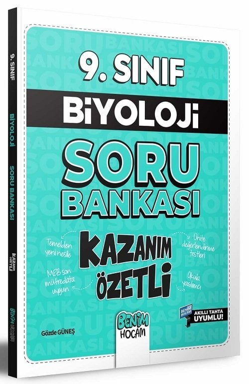 Benim Hocam 9. Sınıf Biyoloji Kazanım Özetli Soru Bankası - Gözde Güneş Benim Hocam Yayınları