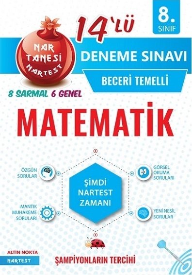 Nartest 8. Sınıf Matematik Nar Tanesi 14 Deneme Nartest Yayınları