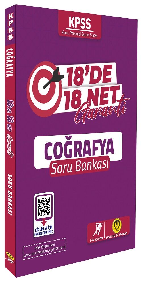 Tasarı Dev Kadro KPSS Coğrafya 18 de 18 Net Garanti Soru Bankası Video Çözümlü Tasarı Yayınları