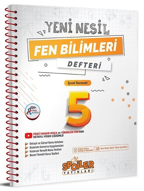 Spoiler 5. Sınıf Fen Bilimleri Yeni Nesil Defteri Spoiler Yayınları