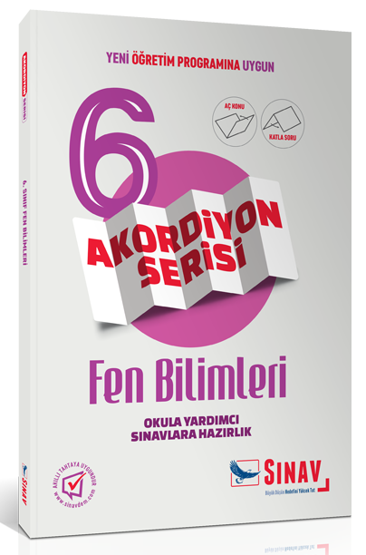 SÜPER FİYAT - Sınav 6. Sınıf Akordiyon Fen Bilimleri Aç Konu Katla Soru Sınav Yayınları