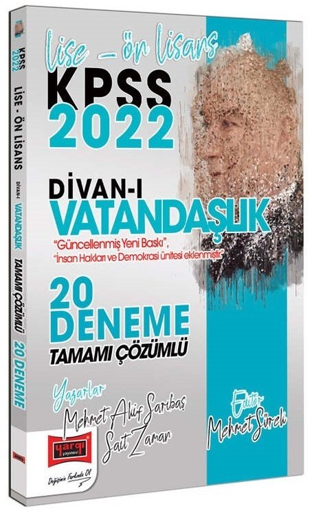 Yargı 2022 KPSS Lise Ön Lisans Divanı Vatandaşlık 20 Deneme Çözümlü - Mehmet Akif Sarıbaş, Sait Zaman Yargı Yayınları