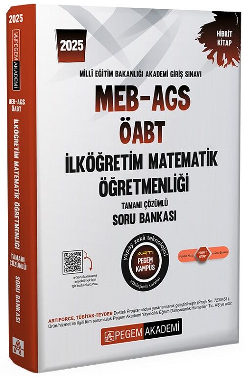 Pegem 2025 ÖABT MEB-AGS İlköğretim Matematik Öğretmenliği Soru Bankası Çözümlü Pegem Akademi Yayınları