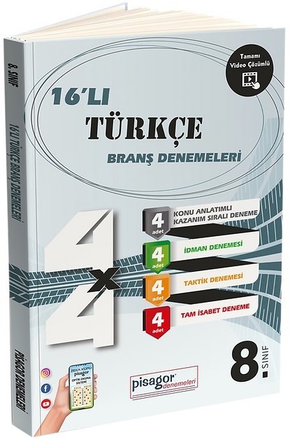 Zeka Küpü 8. Sınıf Türkçe 16 lı Branş Denemeleri Zeka Küpü Yayınları