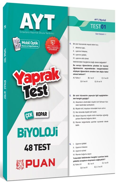 Puan YKS AYT Biyoloji Yaprak Test Puan Yayınları