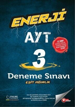 Palme 2023 YKS AYT Eşit Ağırlık Enerji 3 Deneme Sınavı Video Çözümlü Palme Yayınları