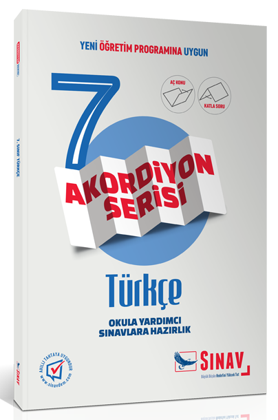 SÜPER FİYAT - Sınav 7. Sınıf Akordiyon Türkçe Aç Konu Katla Soru Sınav Yayınları