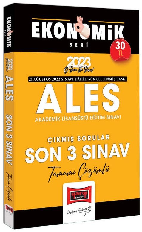 Yargı 2023 ALES Çıkmış Sorular Son 3 Sınav Çözümlü Ekonomik Seri Yargı Yayınları