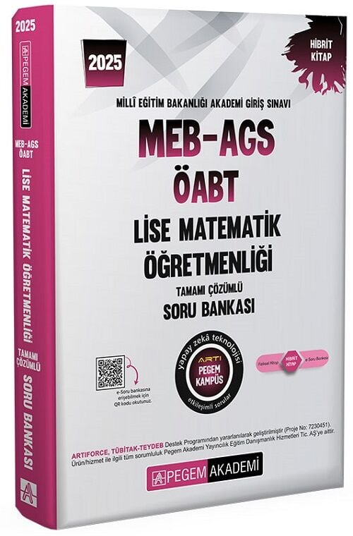 Pegem 2025 ÖABT MEB-AGS Lise Matematik Öğretmenliği Soru Bankası Çözümlü Pegem Akademi Yayınları