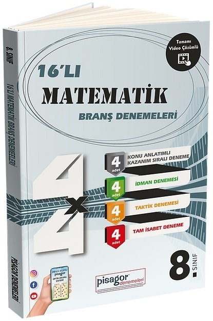 Zeka Küpü 8. Sınıf Matematik 16 lı Branş Denemeleri Zeka Küpü Yayınları