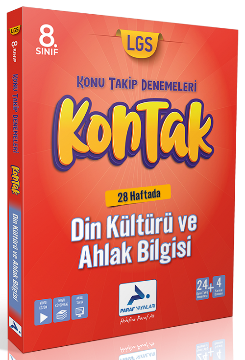 Paraf 8. Sınıf LGS Din Kültürü ve Ahlak Bilgisi Kontak Konu Takip Denemeleri Paraf Yayınları