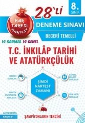 Nartest 8. Sınıf TC İnkilap Tarihi ve Atatürkçülük Nar Tanesi 28 Deneme Nartest Yayınları