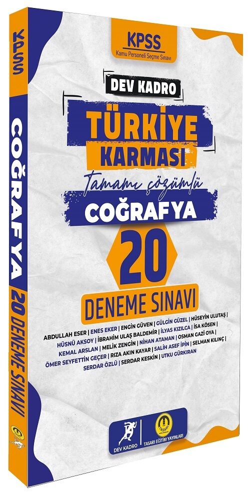 Tasarı Dev Kadro KPSS Coğrafya Dev Kadro Türkiye Karması 20 Deneme Çözümlü Tasarı Yayınları