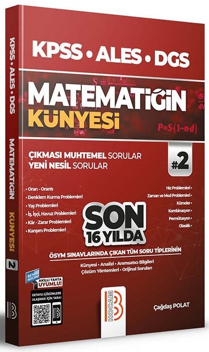 Benim Hocam KPSS ALES DGS Matematik Matematiğin Künyesi 2 Soru Bankası Çözümlü Benim Hocam Yayınları