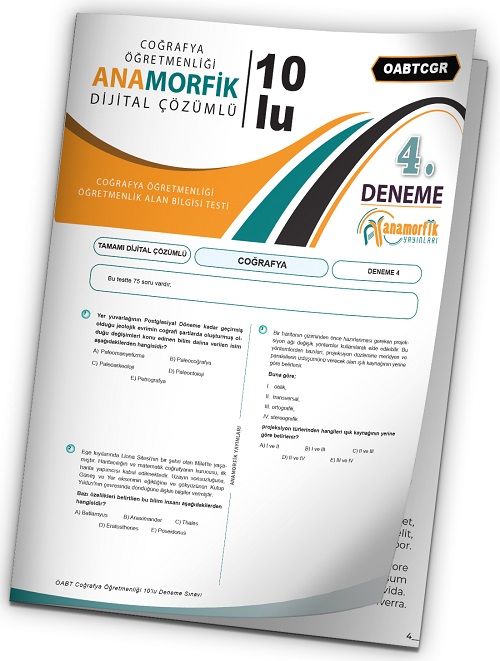 Anamorfik 2023 ÖABT Coğrafya Öğretmenliği Türkiye Geneli Deneme 4. Kitapçık Dijital Çözümlü Anamorfik Yayınları