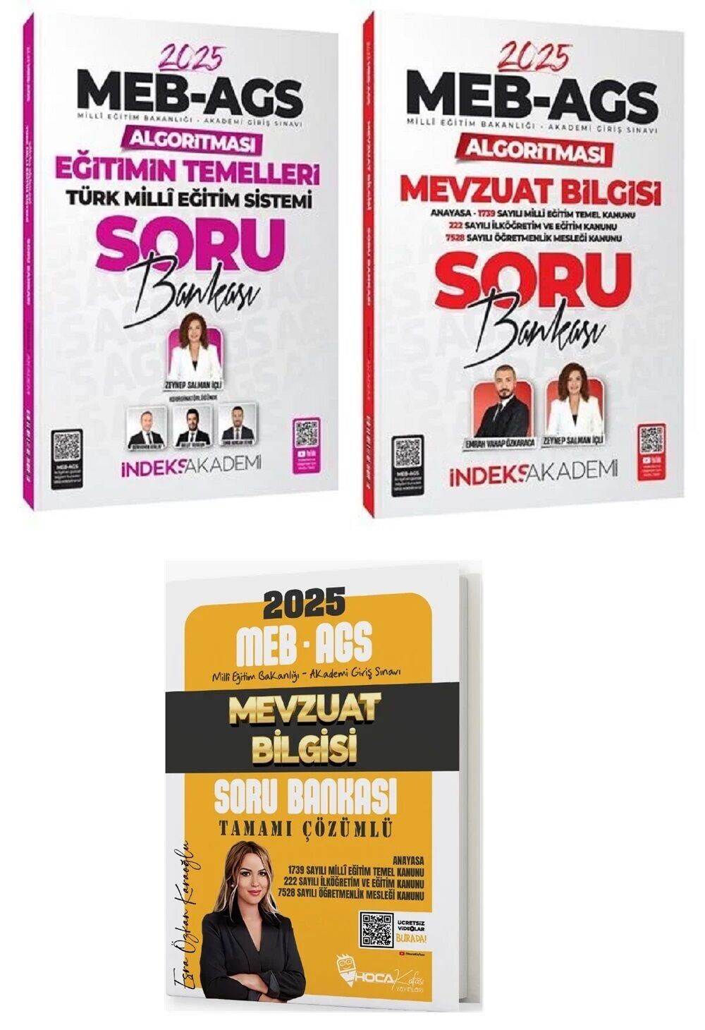 Hoca Kafası + İndeks Akademi 2025 MEB-AGS Eğitimin Temelleri + Mevzuat Bilgisi Soru Bankası 3 lü Set Hoca Kafası + İndeks Akademi Yayıncılık