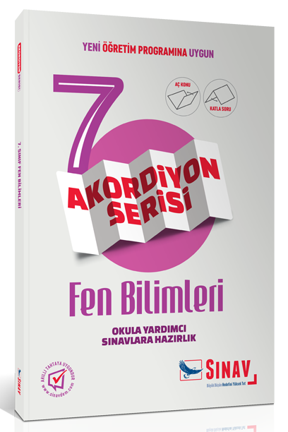 SÜPER FİYAT - Sınav 7. Sınıf Akordiyon Fen Bilimleri Aç Konu Katla Soru Sınav Yayınları