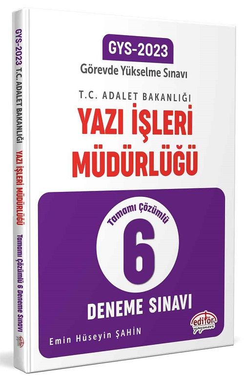 Editör 2023 GYS Adalet Bakanlığı Yazı İşleri Müdürlüğü 6 Deneme Çözümlü Görevde Yükselme Editör Yayınları