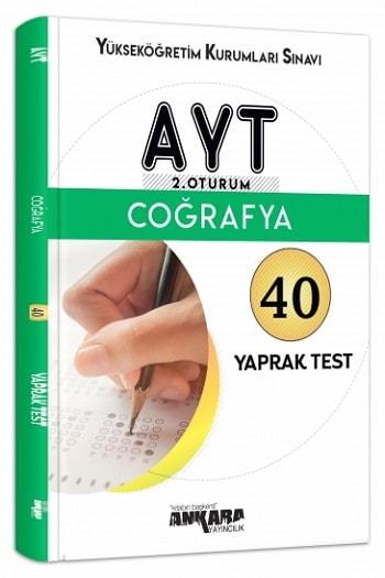 Ankara Yayıncılık YKS AYT Coğrafya 40 Yaprak Test Ankara Yayıncılık