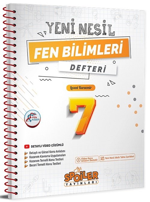 Spoiler 7. Sınıf Fen Bilimleri Yeni Nesil Defteri Spoiler Yayınları